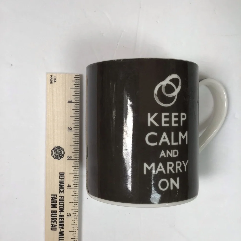 Keep Calm And Marry On Wedding Rings‎ Black & White Mug